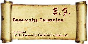 Besenczky Fausztina névjegykártya